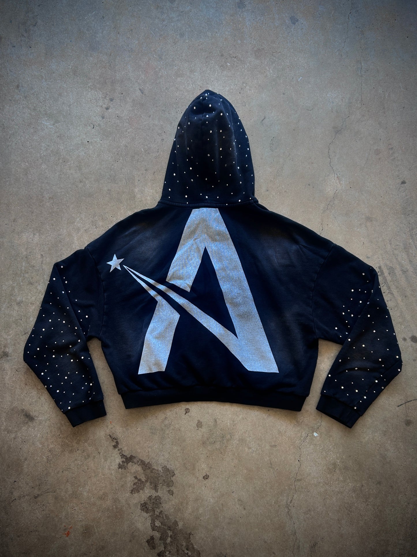 “KEEP RISING” rhinestone hoodie