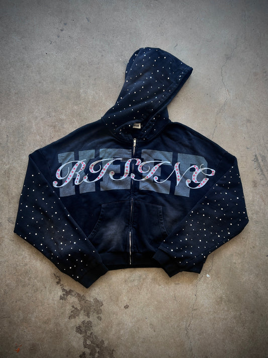 “KEEP RISING” rhinestone hoodie